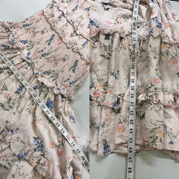 Saylor Althea Floral Smocked Midi Dress Cream - Picture 12 of 14